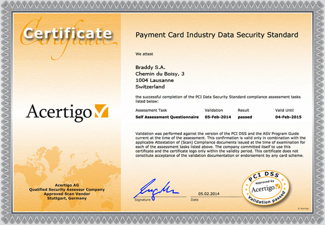 Acertigo Certificate